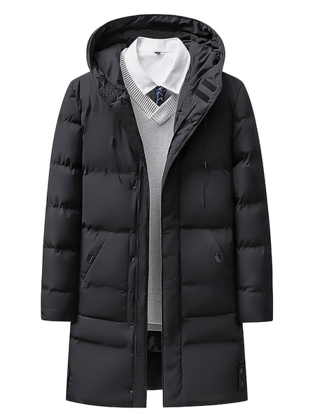 Warm Thickened Mid-Length Zippered Winter Jacket for Men | Perfect for Outdoor Activities
