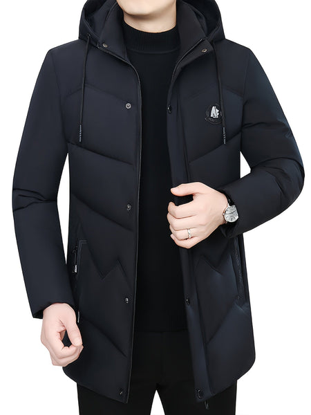 Warm Black Thick Hooded Winter Jacket With zipper For Men | Ideal for Winter