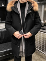 Stylish Mid-Length Hooded Winter Jacket for Men | Ideal for Winter