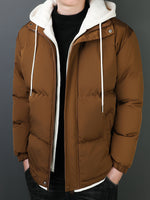 Casual Fake Two Piece Hooded Winter Jacket for Men | Perfect for Casual Days