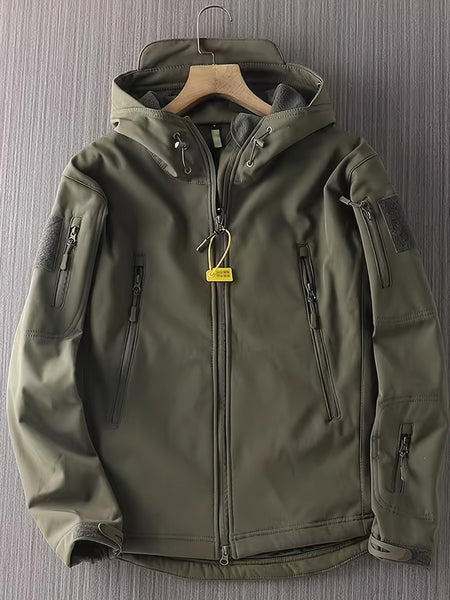 Warm Solid Color Windproof Outdoorjacket With Multiple Pockets For Outdoor Sports For Men | Perfect for Outdoor Activities
