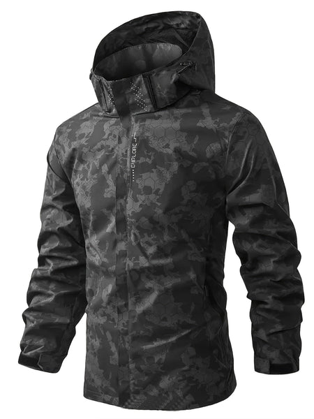 Warm Camouflage Pattern Print Hooded Windbreaker Outdoorjacket For Spring Autumn For Men | Perfect for Spring & Autumn