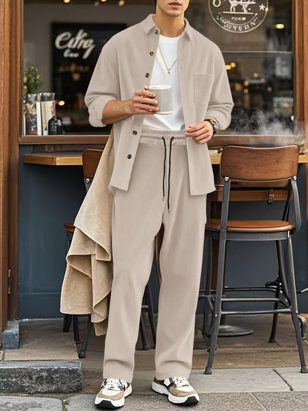 Warm Zip Up Tracksuit with Jacket and Pants for Men | Ideal for Winter