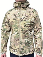 Tactical Hooded Outdoorjacket Windproof Waterproof With Secure Zip Pockets For Outdoor Activities For Men | Perfect for Outdoor Activities