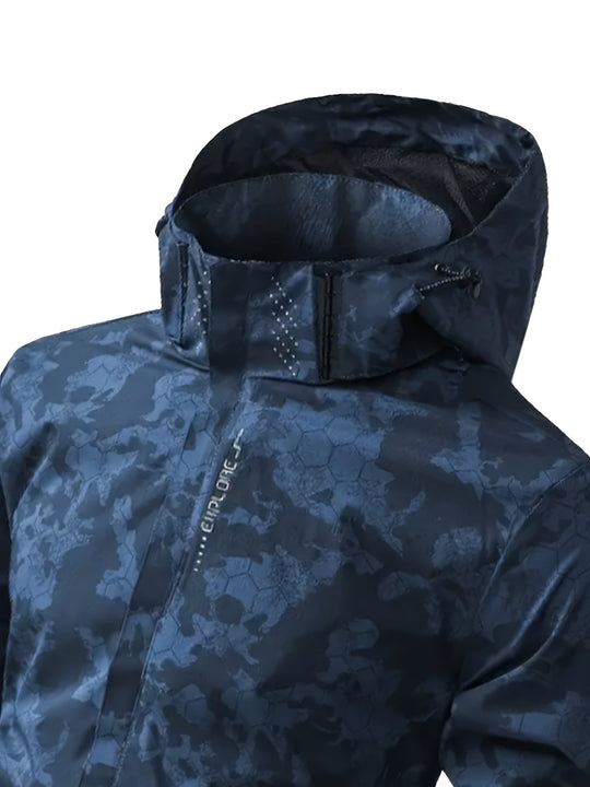 Warm Camouflage Pattern Print Hooded Windbreaker Outdoorjacket For Spring Autumn For Men | Perfect for Spring & Autumn