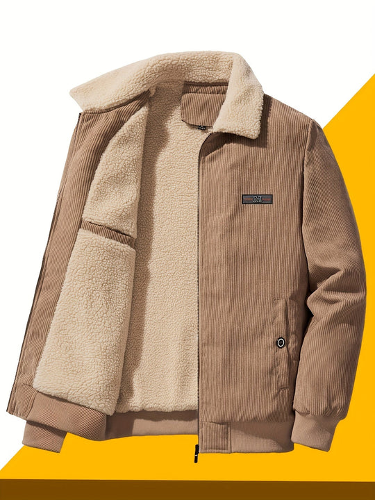 Warm Thick Long Sleeve Lapel Collar Winter Jacket for Men | Ideal for Winter