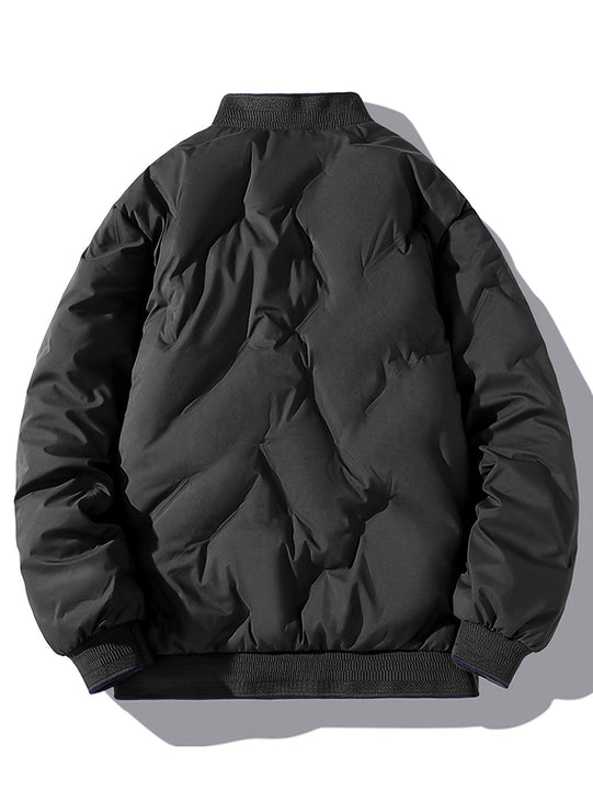 Warm Baseball Collar Zip Up Solid Fleece With Pockets Winter Jacket For Men | Ideal for Winter