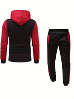 Men's Full Zip Casual Hooded Jacket & Joggers Tracksuit Set | Perfect for Casual Days