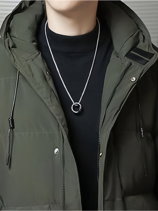 Warm Casual Hooded Long Winter Jacket for Men | Ideal for Winter