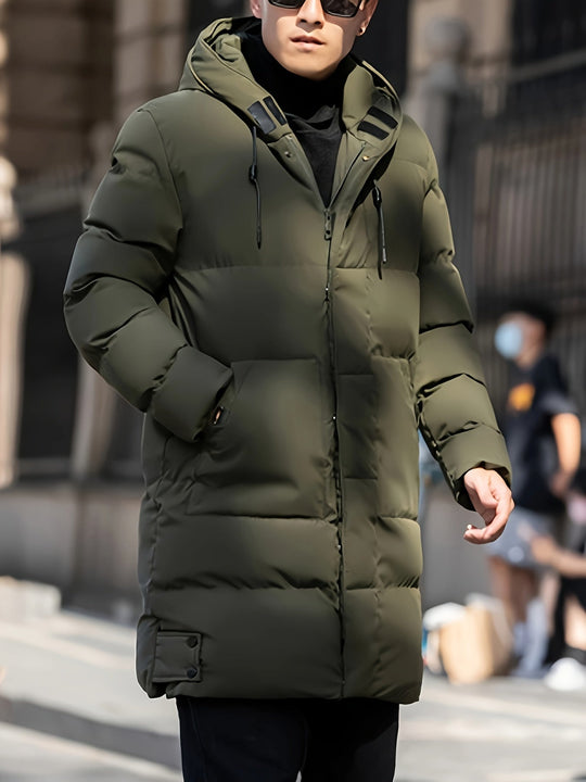 Warm Thick Long Hooded Puffer Winter Jacket for Men | Ideal for Winter