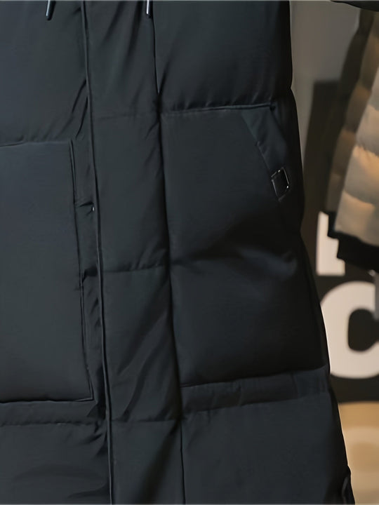 Warm Casual Hooded Long Winter Jacket for Men | Ideal for Winter