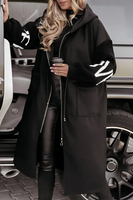 Women's Casual Hooded Jacket With Long Knitted Sleeves And Patchwork Design | Ideal for Autumn/Winter