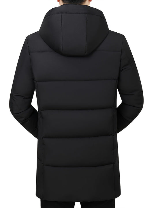 Warm Black Thick Hooded Winter Jacket With zipper For Men | Ideal for Winter