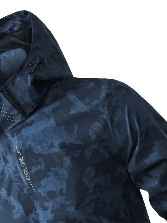 Warm Camouflage Pattern Print Hooded Windbreaker Outdoorjacket For Spring Autumn For Men | Perfect for Spring & Autumn