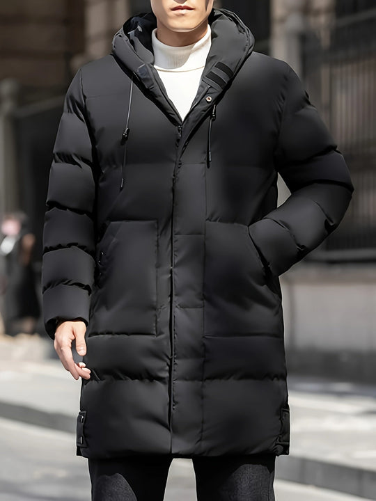 Warm Thick Long Hooded Puffer Winter Jacket for Men | Ideal for Winter