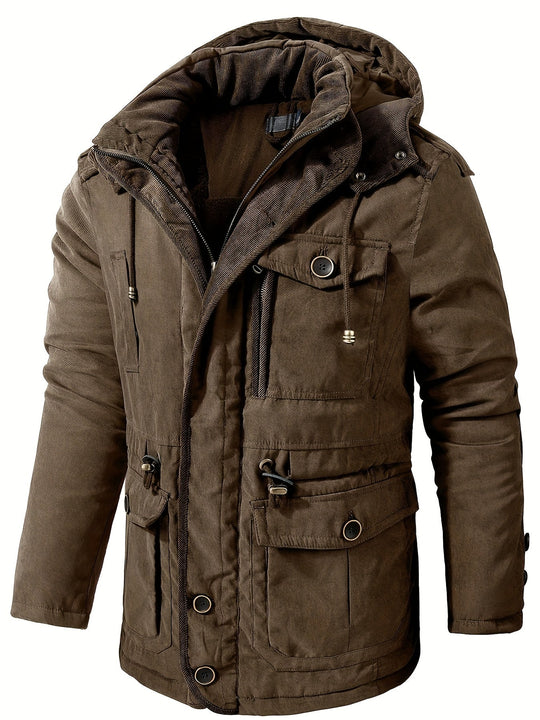 Warm Cotton Cargo With Pockets Winter Jacket For Men | Perfect for Outdoor Activities