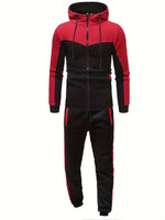 Men's Full Zip Casual Hooded Jacket & Joggers Tracksuit Set | Perfect for Casual Days