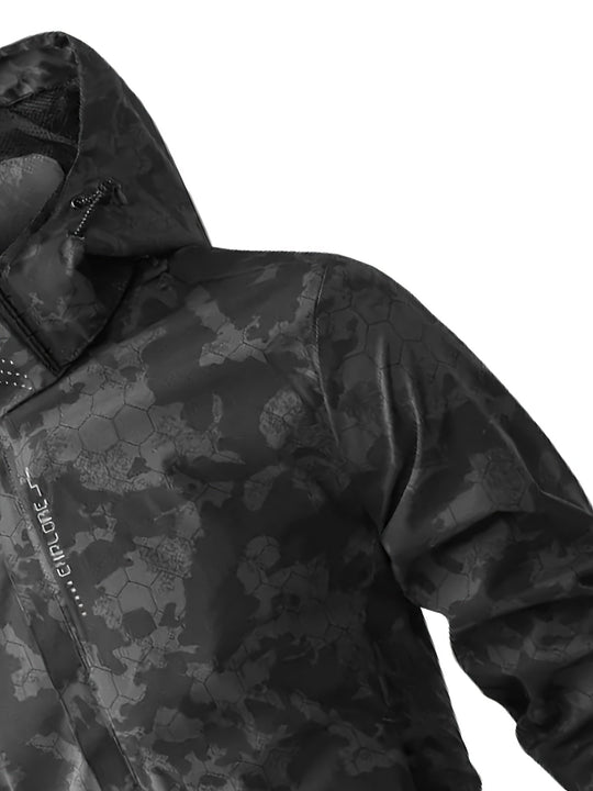 Warm Camouflage Pattern Print Hooded Windbreaker Outdoorjacket For Spring Autumn For Men | Perfect for Spring & Autumn