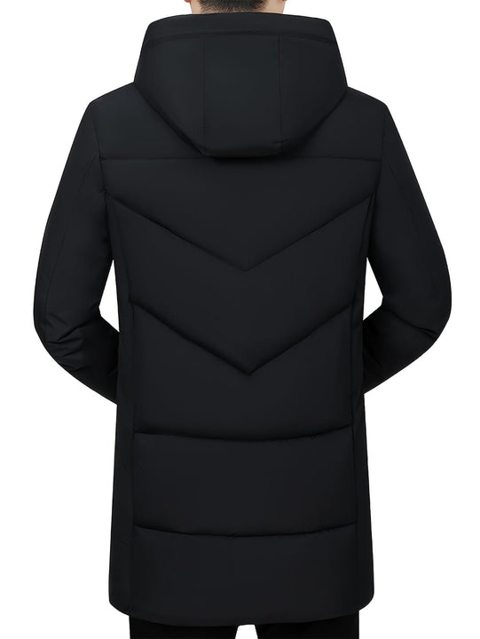 Warm Black Thick Hooded Winter Jacket With zipper For Men | Ideal for Winter