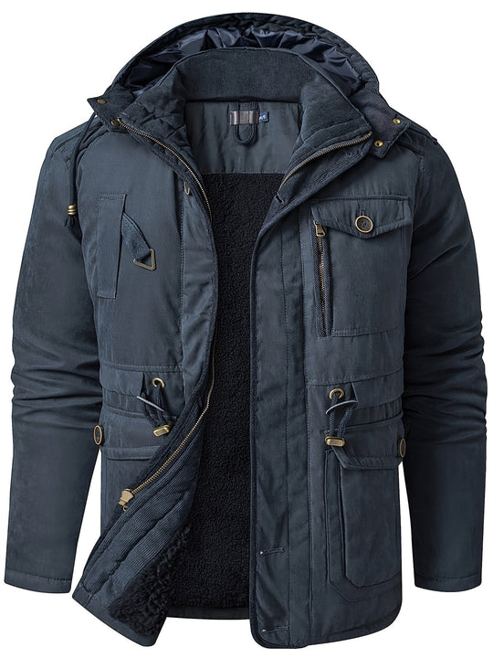 Warm Cotton Cargo With Pockets Winter Jacket For Men | Perfect for Outdoor Activities