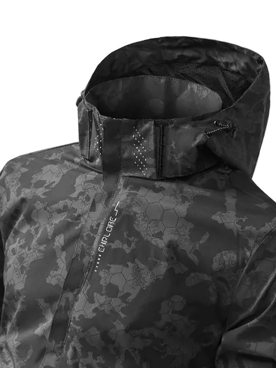 Warm Camouflage Pattern Print Hooded Windbreaker Outdoorjacket For Spring Autumn For Men | Perfect for Spring & Autumn