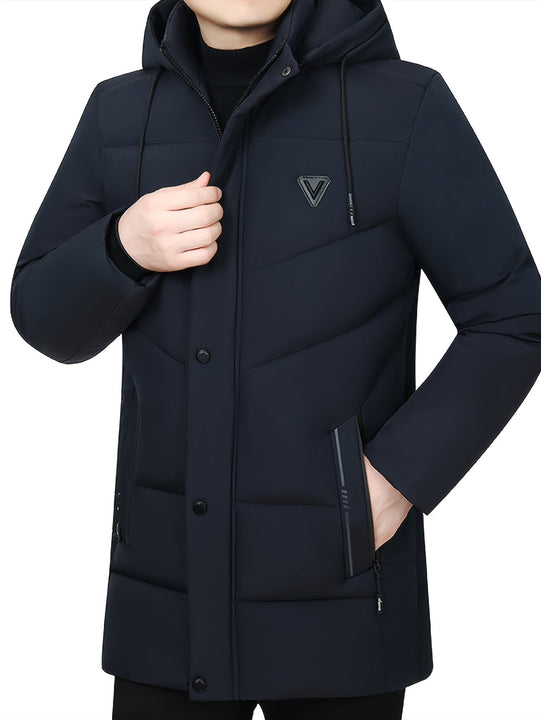 Warm Black Thick Hooded Winter Jacket With zipper For Men | Ideal for Winter