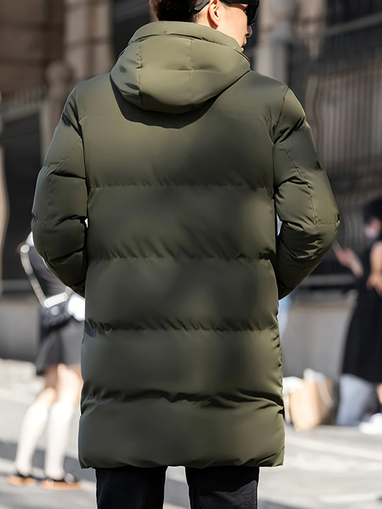 Warm Thick Long Hooded Puffer Winter Jacket for Men | Ideal for Winter