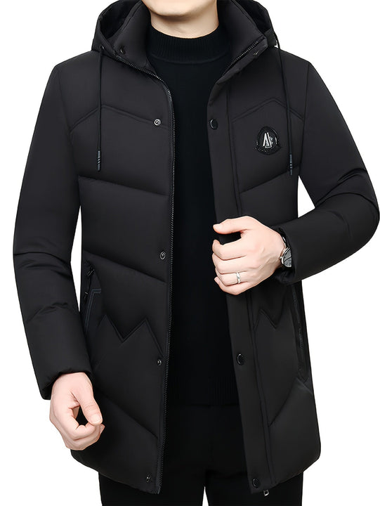 Warm Black Thick Hooded Winter Jacket With zipper For Men | Ideal for Winter