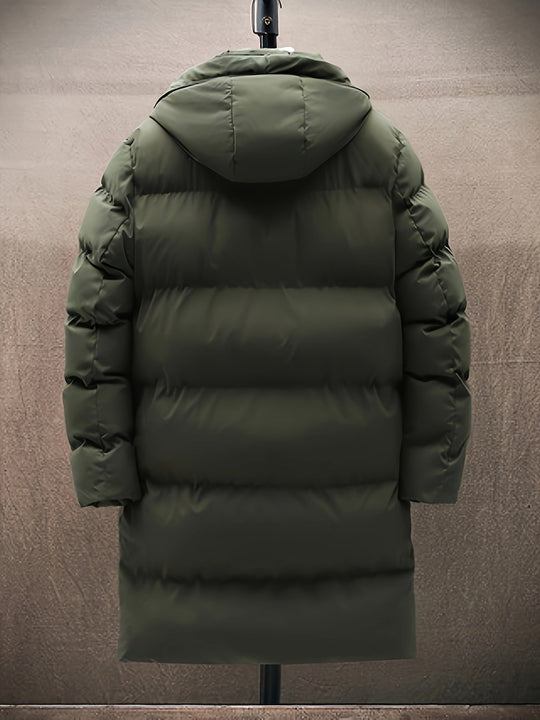 Warm Thick Long Hooded Puffer Winter Jacket for Men | Ideal for Winter