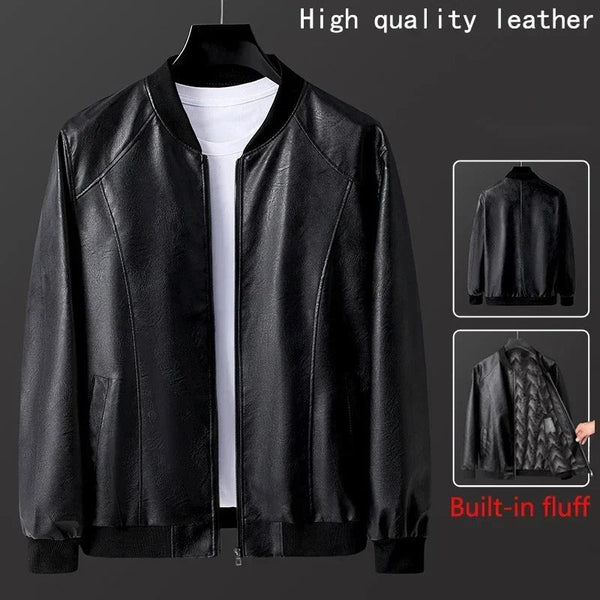 Casual Vegan Leather Jacket With Pockets For Men | Ideal for Autumn